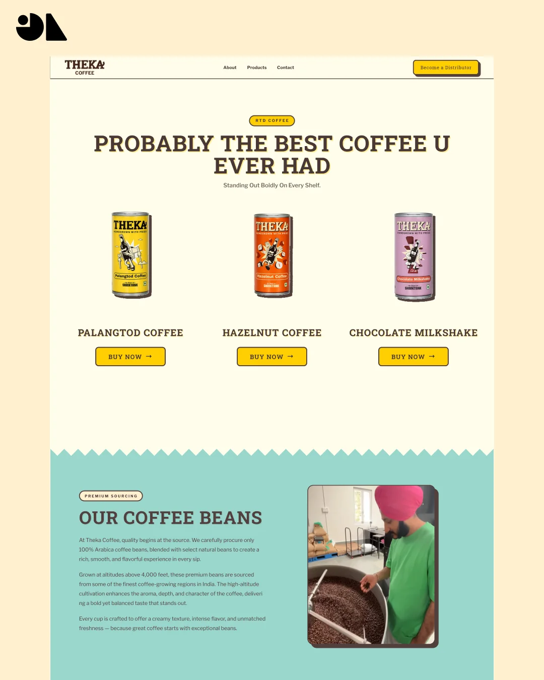 Theka Coffee Web Design Showcase